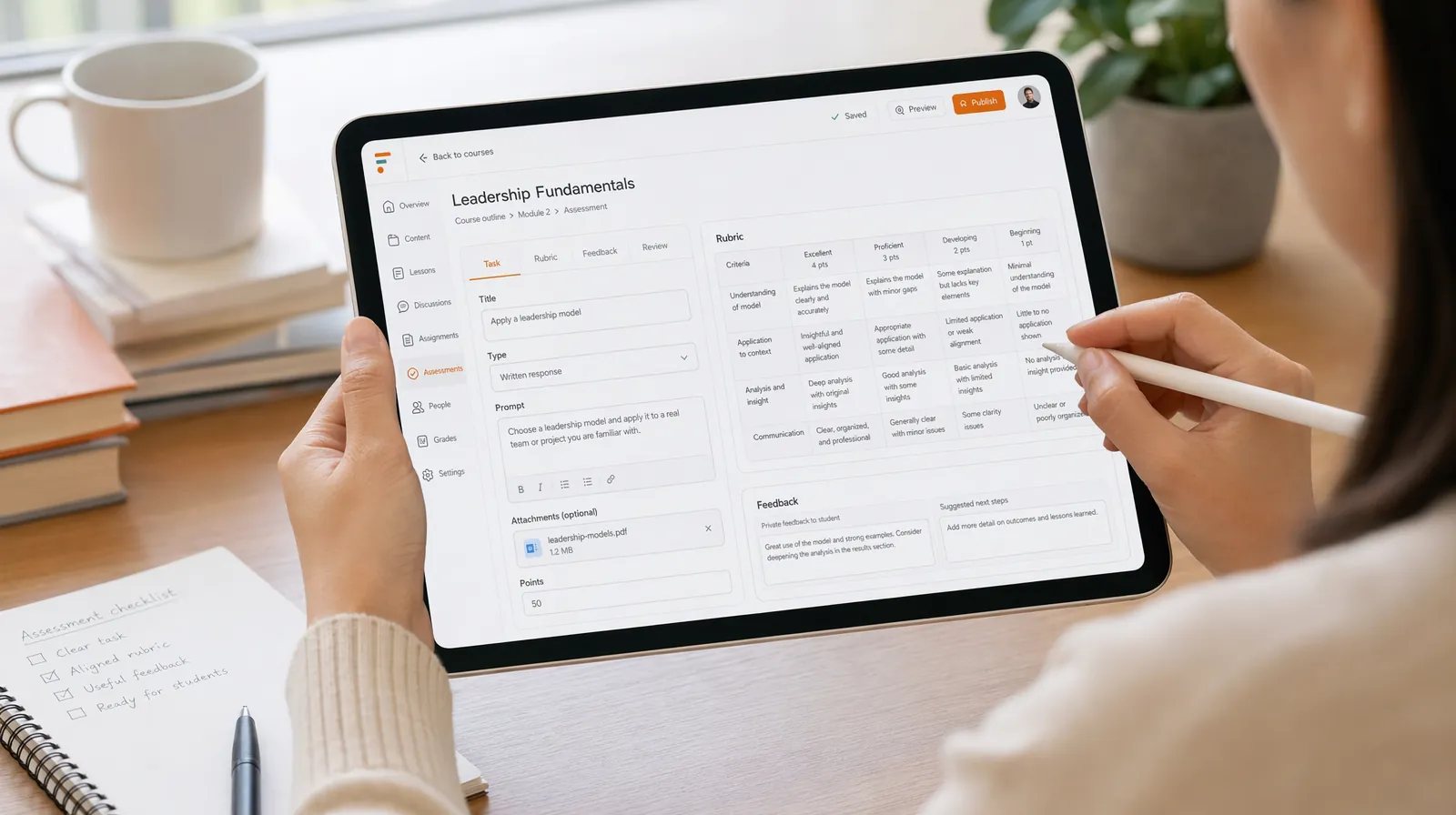 TutorFlow assessment design visual for How to Create an Online Course with AI in 2026: A Teacher Workflow