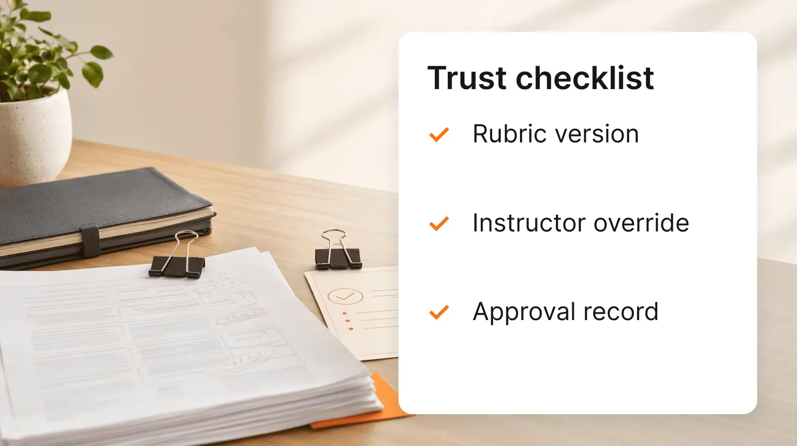 TutorFlow checklist supporting visual for AI Grading That Faculty Actually Trust: Rubrics, Overrides, and Audit Trails