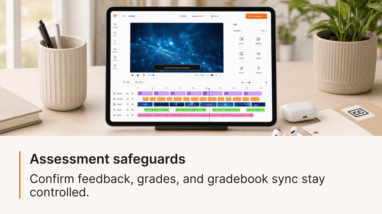 Rubric evidence and instructor review controls used before AI-assisted feedback is released