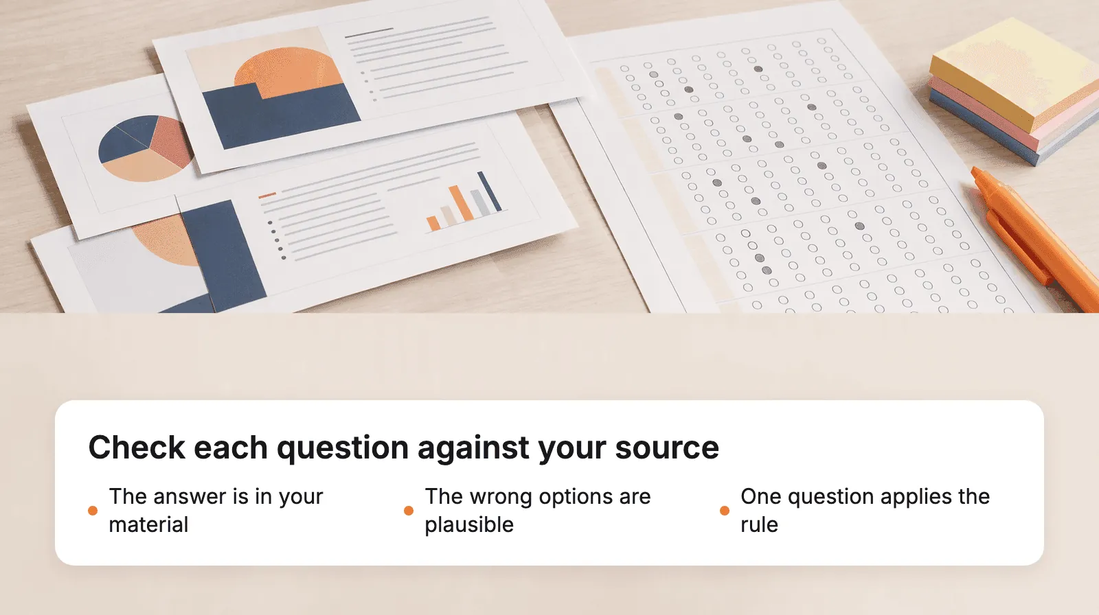 What to check in each AI-written quiz question before the course goes live