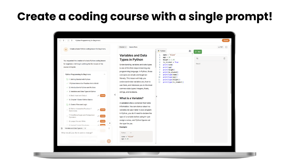 Create a coding course with TutorFlow
