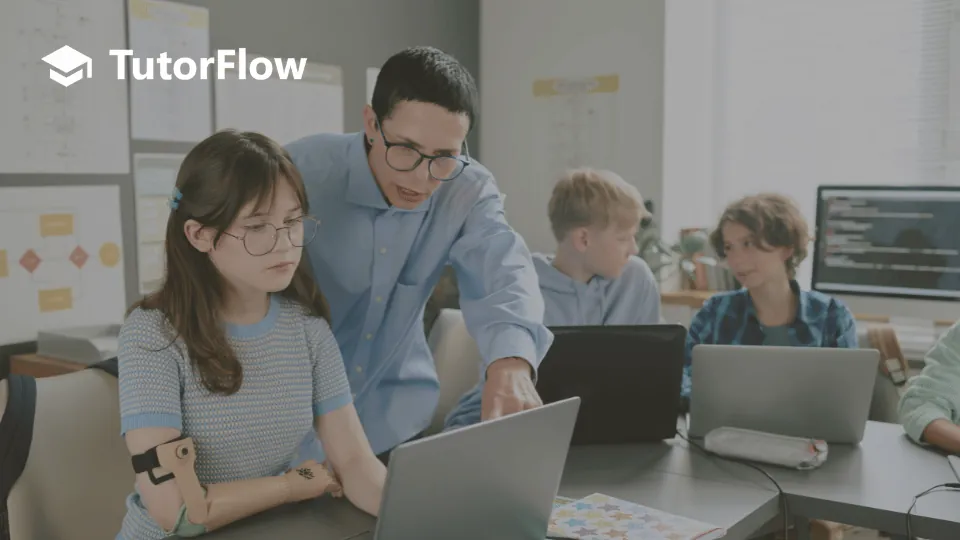 Instructor teaching coding concepts