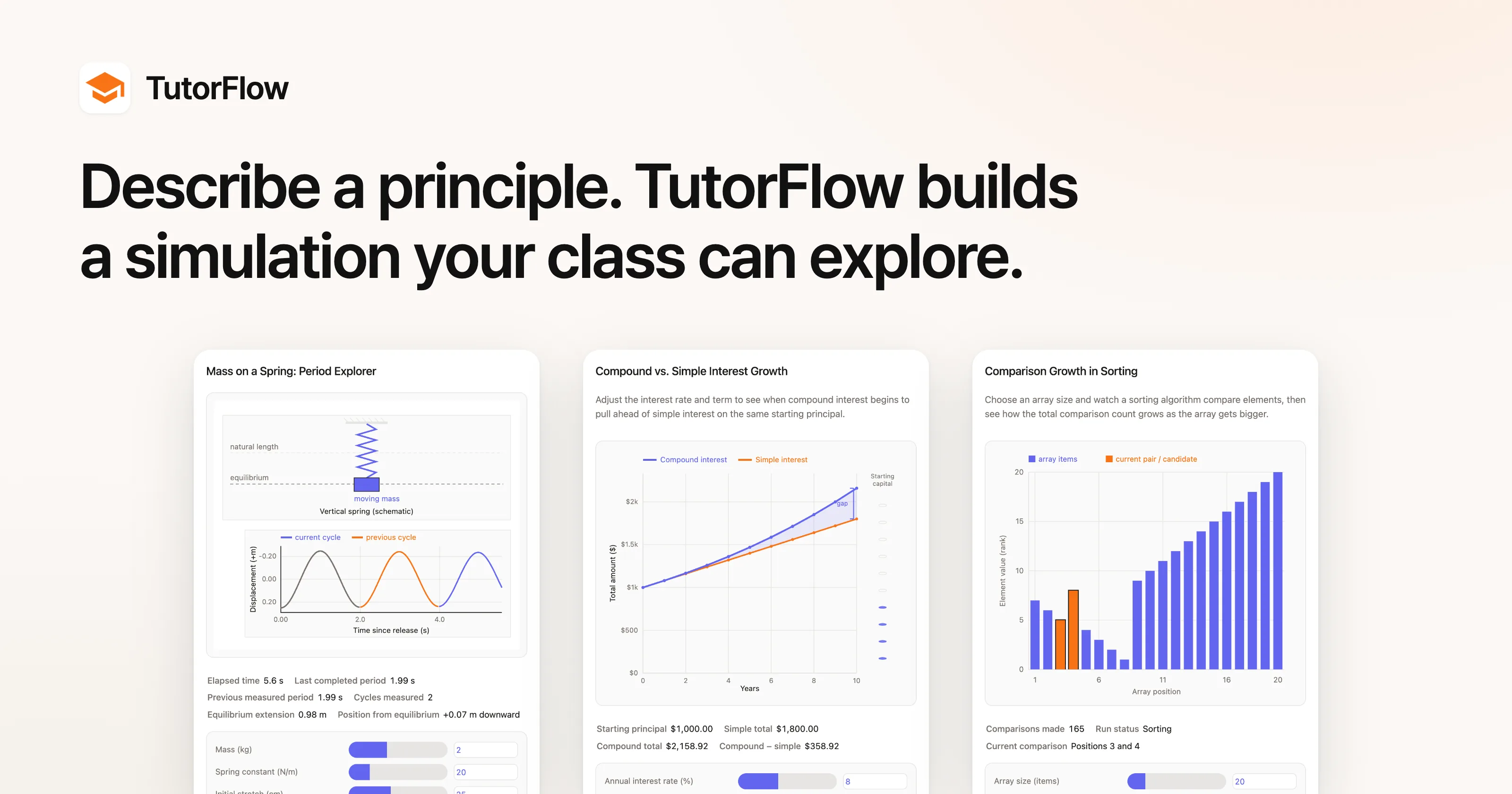 TutorFlow Simulations: Turn a Sentence Into a Working Simulation