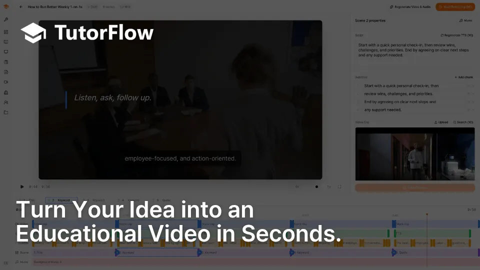 TutorFlow Video Generator Beta: Create AI-Powered Educational Videos Without Recording