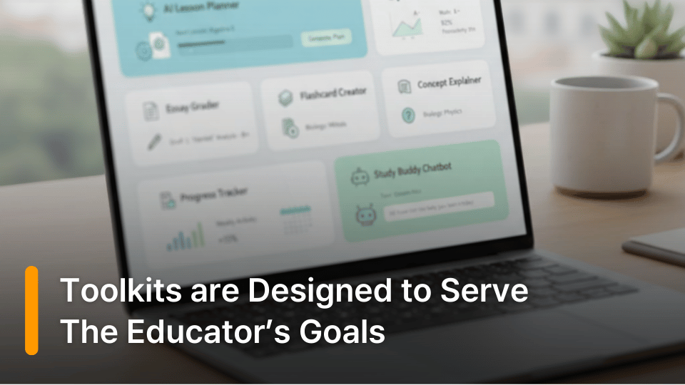 AI teaching toolkit interface showing various features for educators - workflow automation tools for classroom management